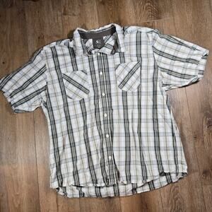 REI Co op Plaid Shirt Mens XXL Organic Cotton Camp Outdoor Short Sleeve Gorpcore